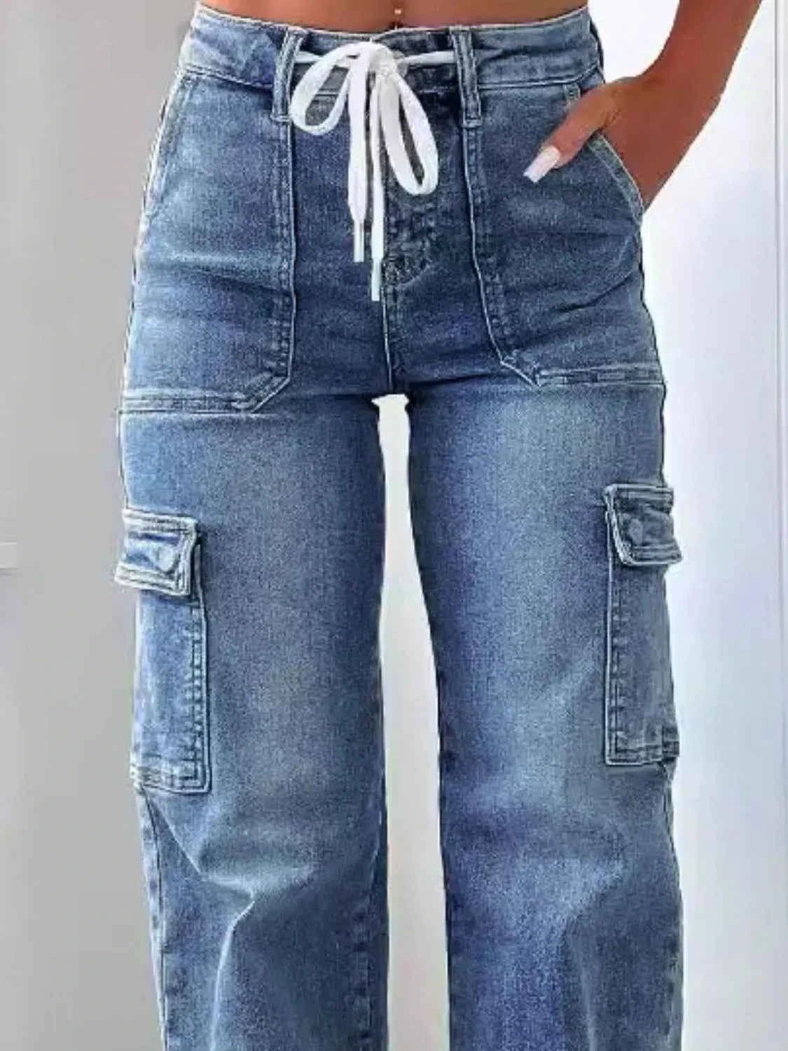 Washed Jeans with Pockets