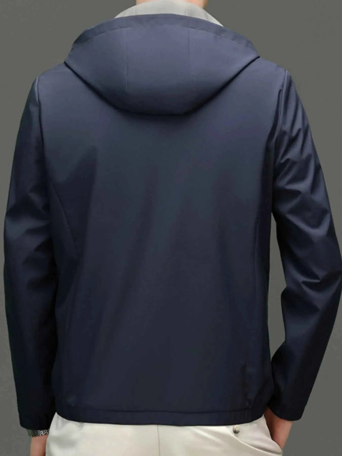 Men's Plus Size Zip Up Long Sleeve Hooded Jacket