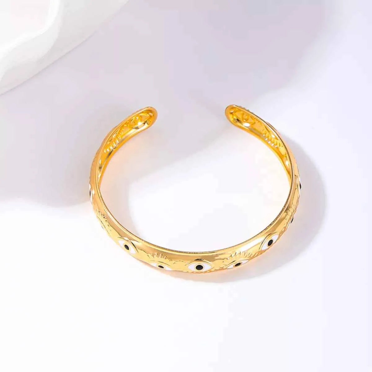 Evil Eye Open Bangle Bracelet