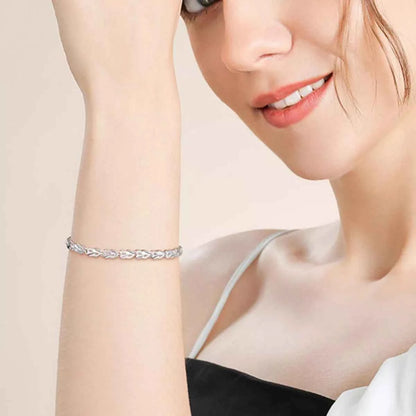 925 Sterling Silver Heart Link Bracelet