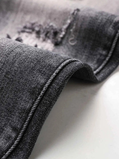 Men's Distressed Slim Fit Ripped Jeans