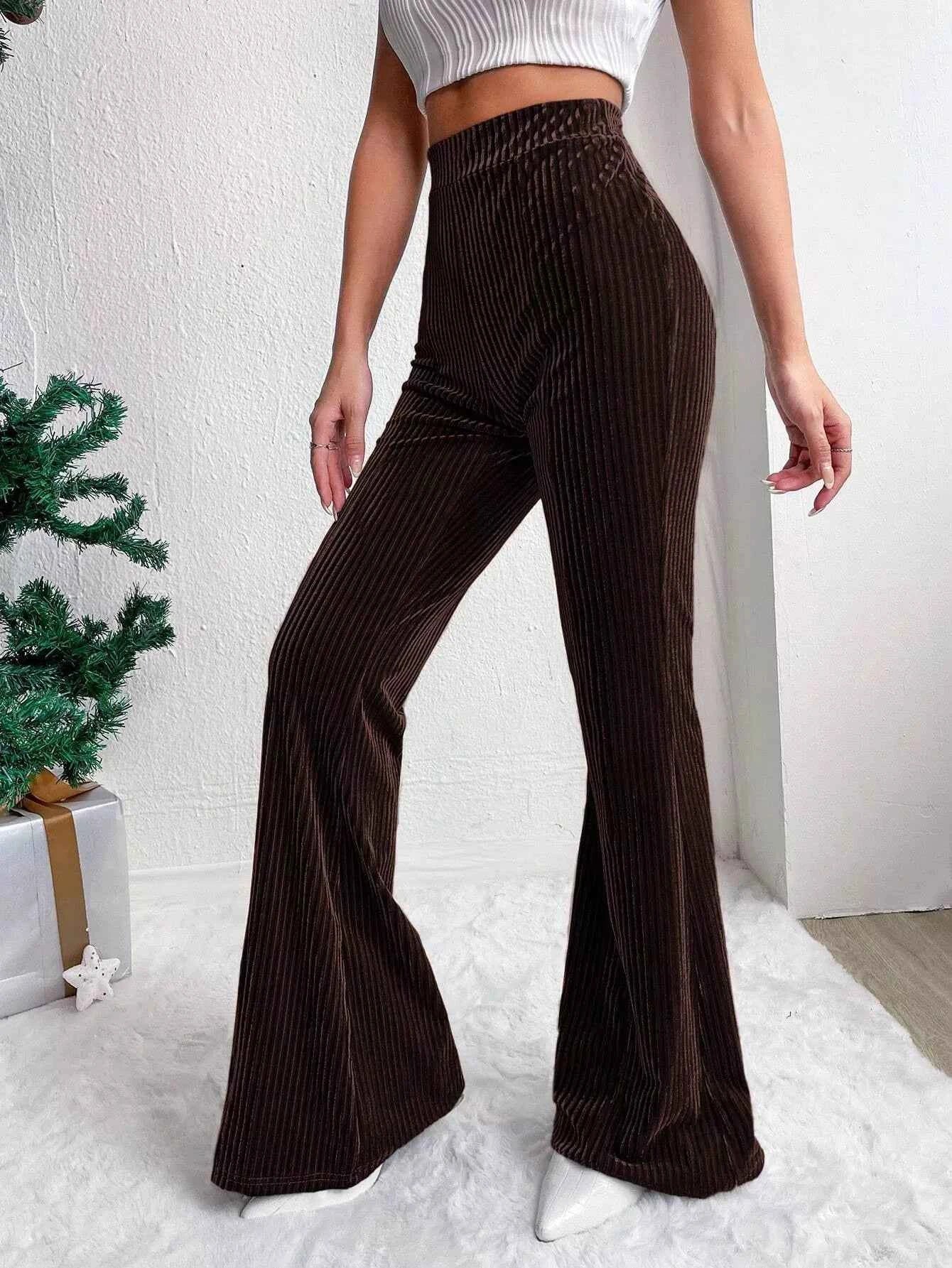 Corduroy High Waist Flare Pants