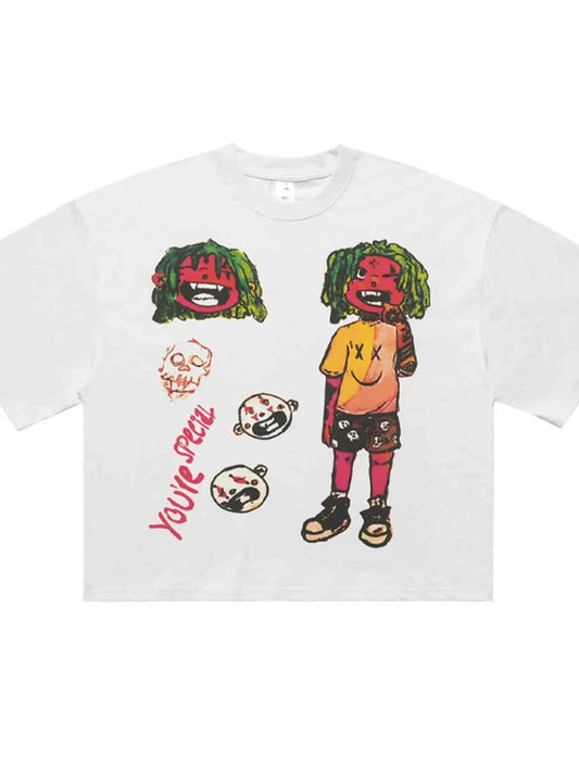 Men's Round Neck Graphic Cartoon T-Shirt