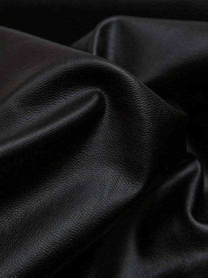 Men's Leather Bomber Jacket with Faux Fur Hood