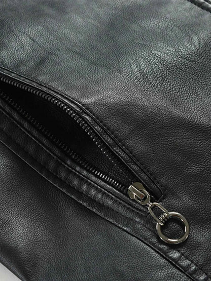 Men's Plus Size Contrast Zip Up Long Sleeve Jacket