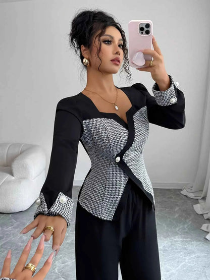 Long Sleeve Top and Wide Leg Pants Set