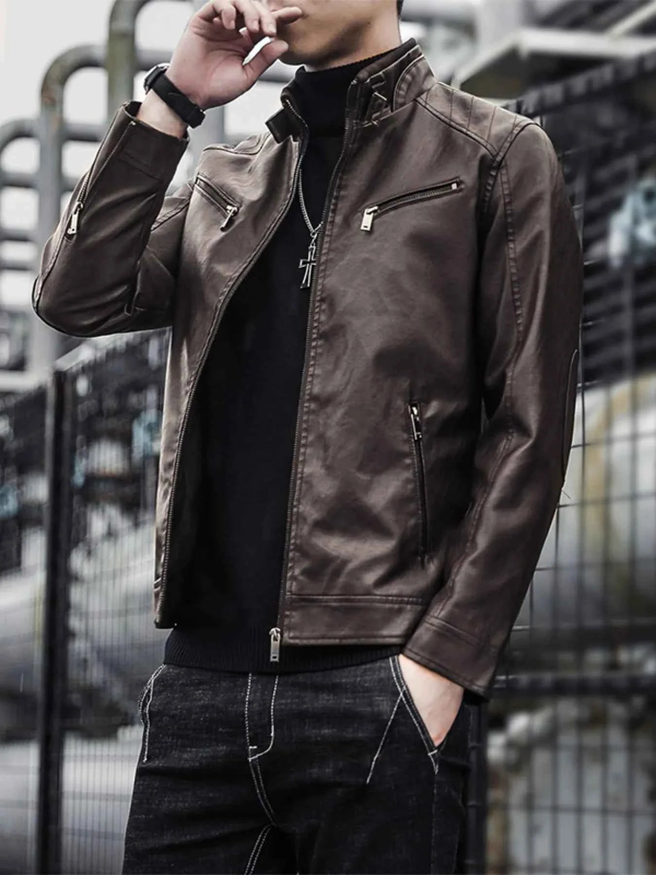 Men's Plus Size Zip Up Long Sleeve Jacket