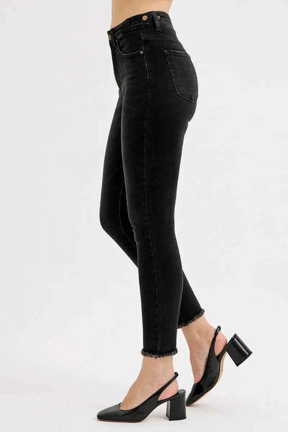 RISEN Full Size Tummy Control High Rise Adjustable Waist Skinny Jeans Plus Size