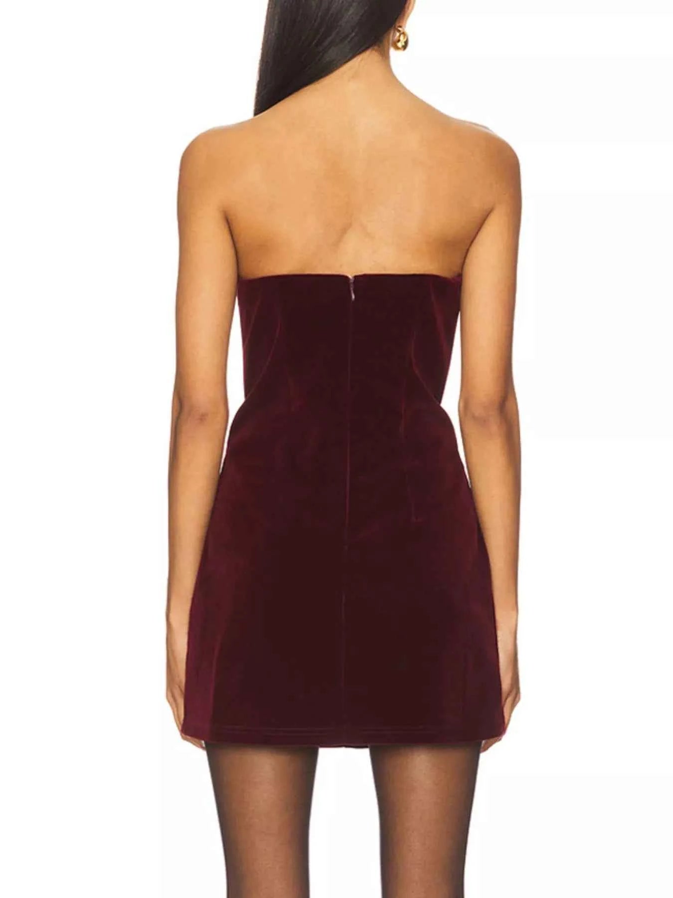 Heart Cutout Velvet Mini Dress