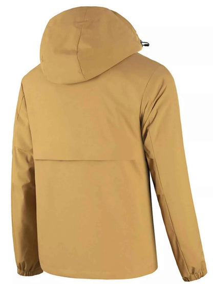 Men's Plus Size Zip Up Long Sleeve Hooded Jacket