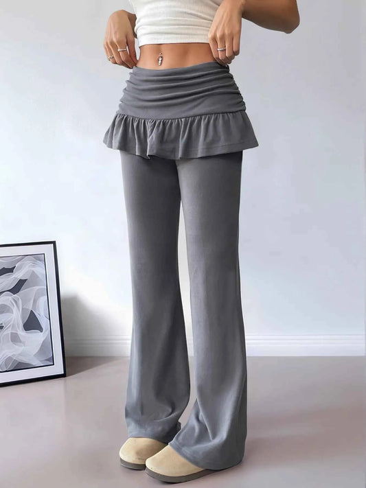 High-Waisted Ruffle Pants