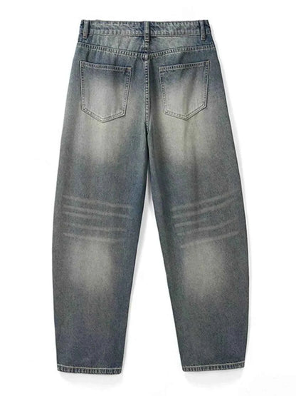 Men's Washed Wide Leg Relaxed Fit Jeans