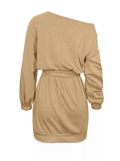 One Shoulder Tie Waist Dress