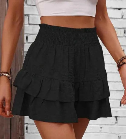 Ruffle Layered High Waist Casual Skort