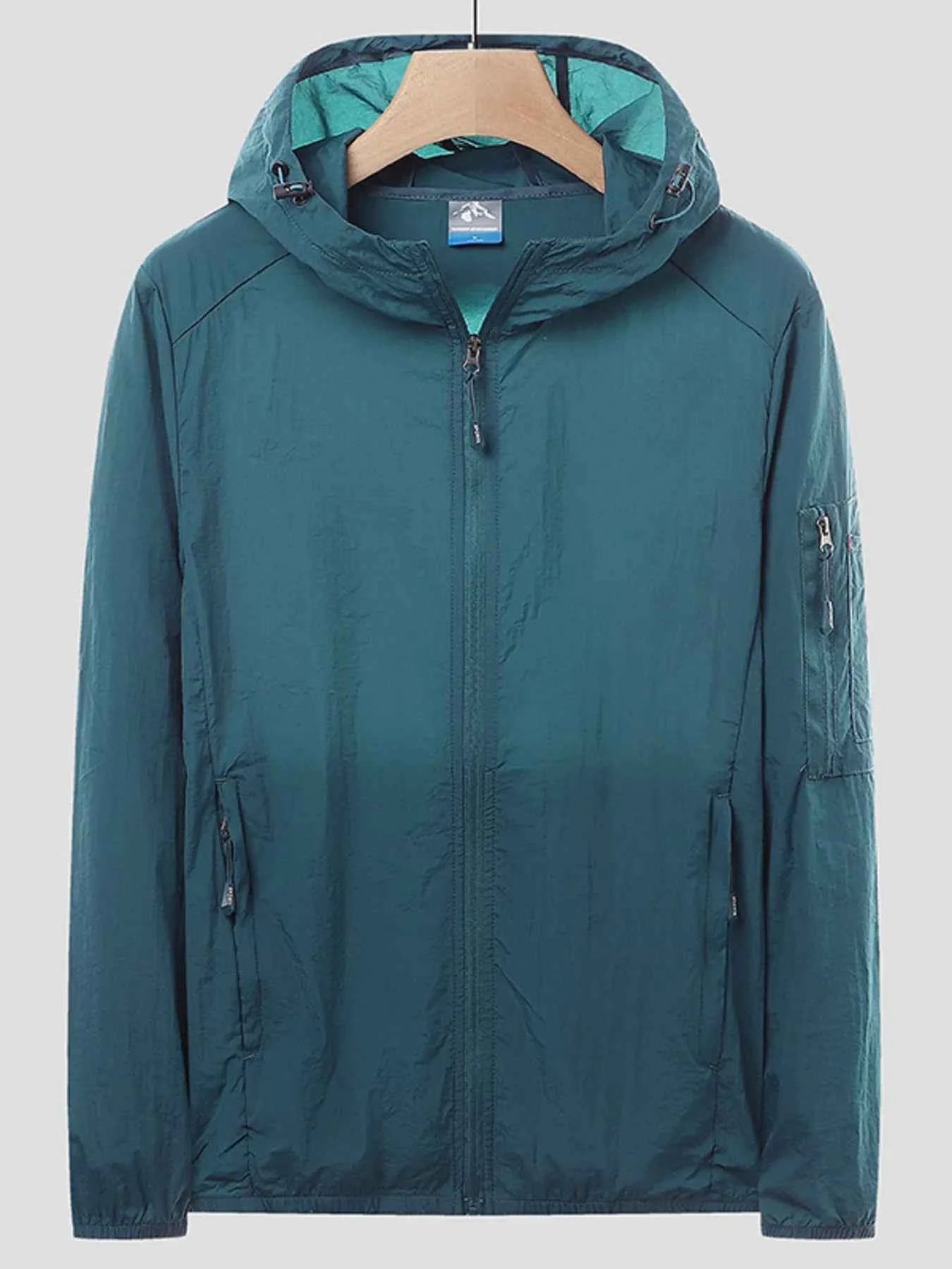 Men's Plus Size Zip Up Long Sleeve Hooded Jacket