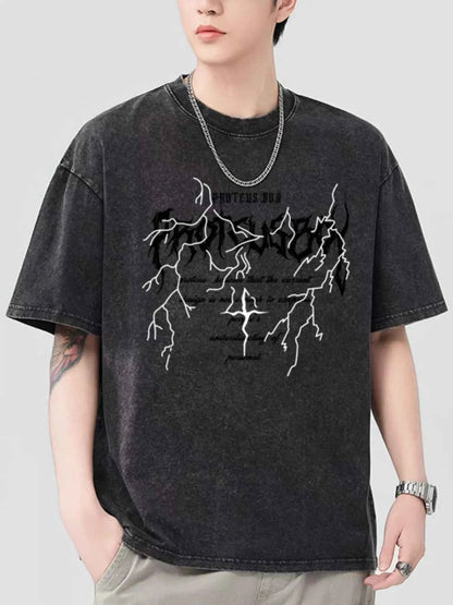 Men's Graphic Round Neck Short Sleeve T-Shirt