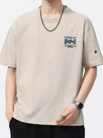 Men's Plus Size Embroidery Pattern Oversized T-Shirt