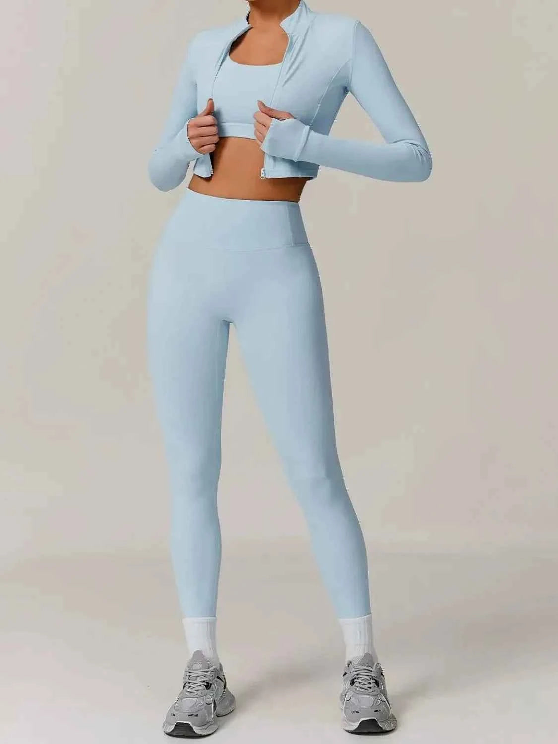 Bra Outerwear and Leggings 3-Piece Active Set