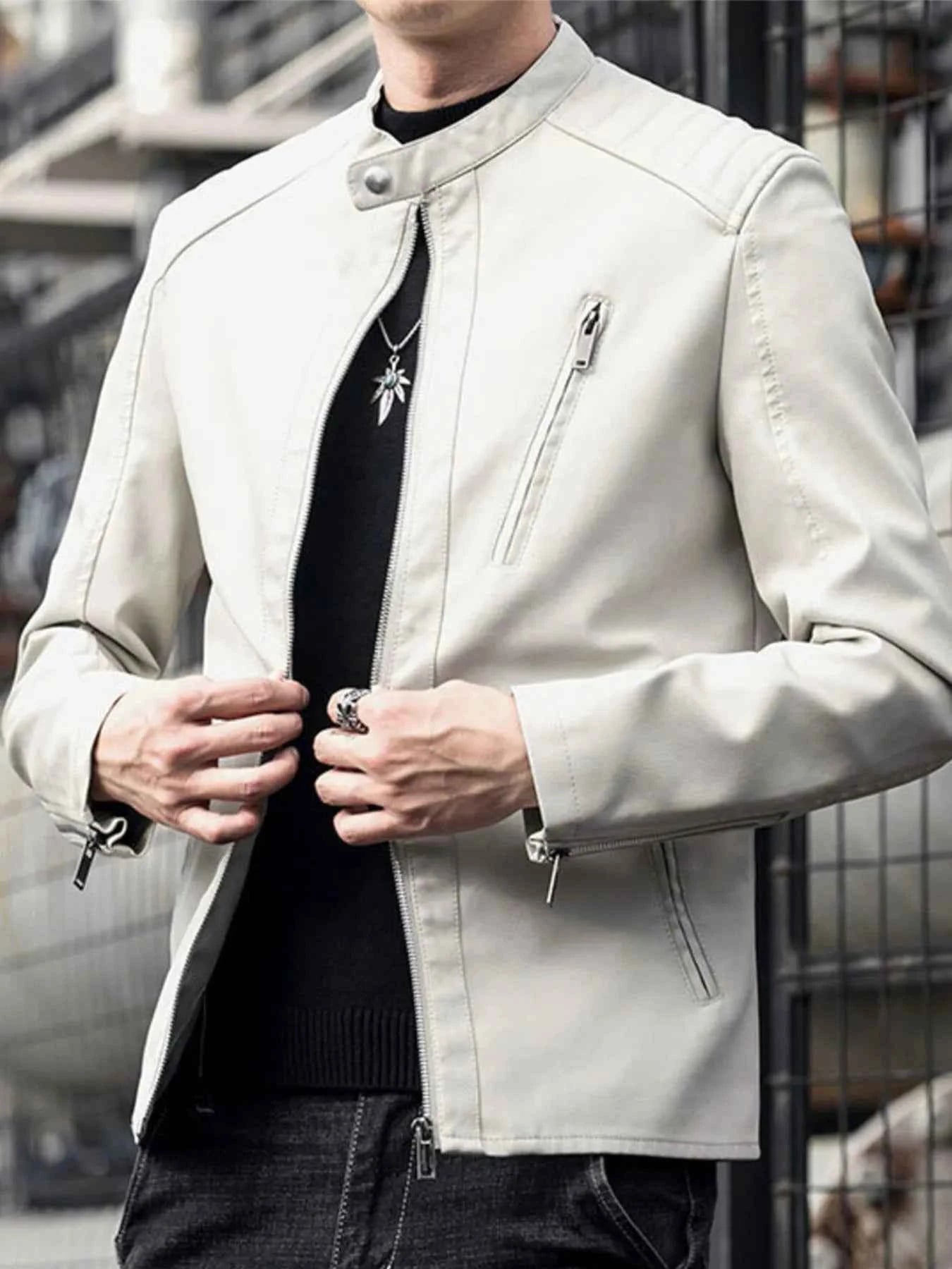 Men's Plus Size Zip Up Long Sleeve Jacket