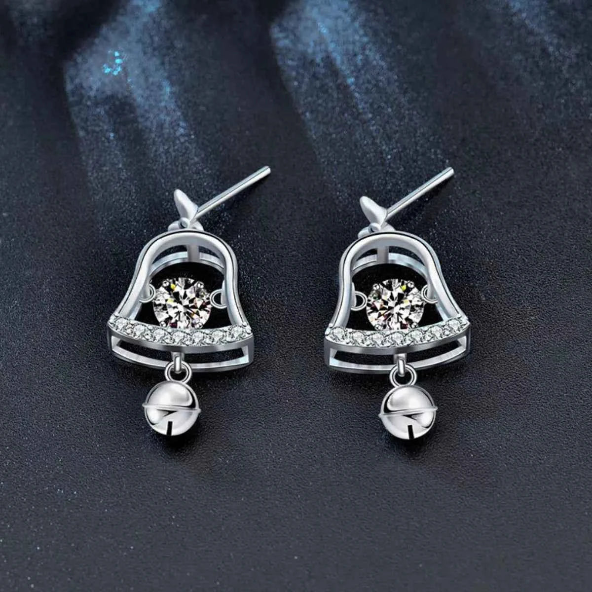 Moissanite 925 Sterling Silver Bell Earrings