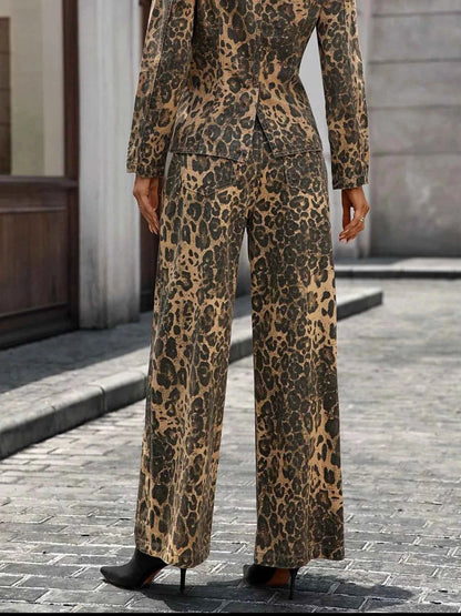 Leopard Wide-Leg Jeans