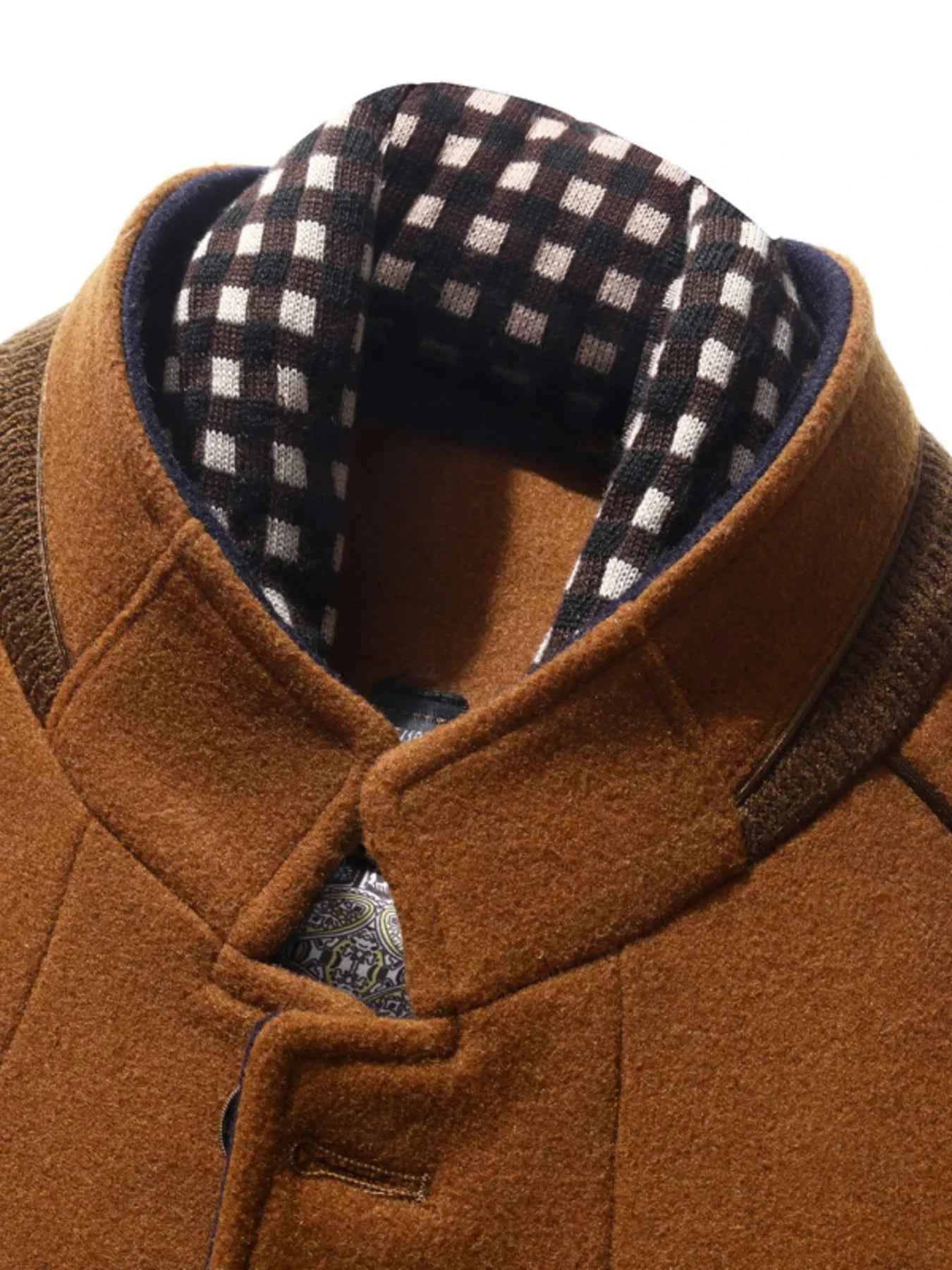 Men's Plus Size Quilted Inner Long Sleeve Coat