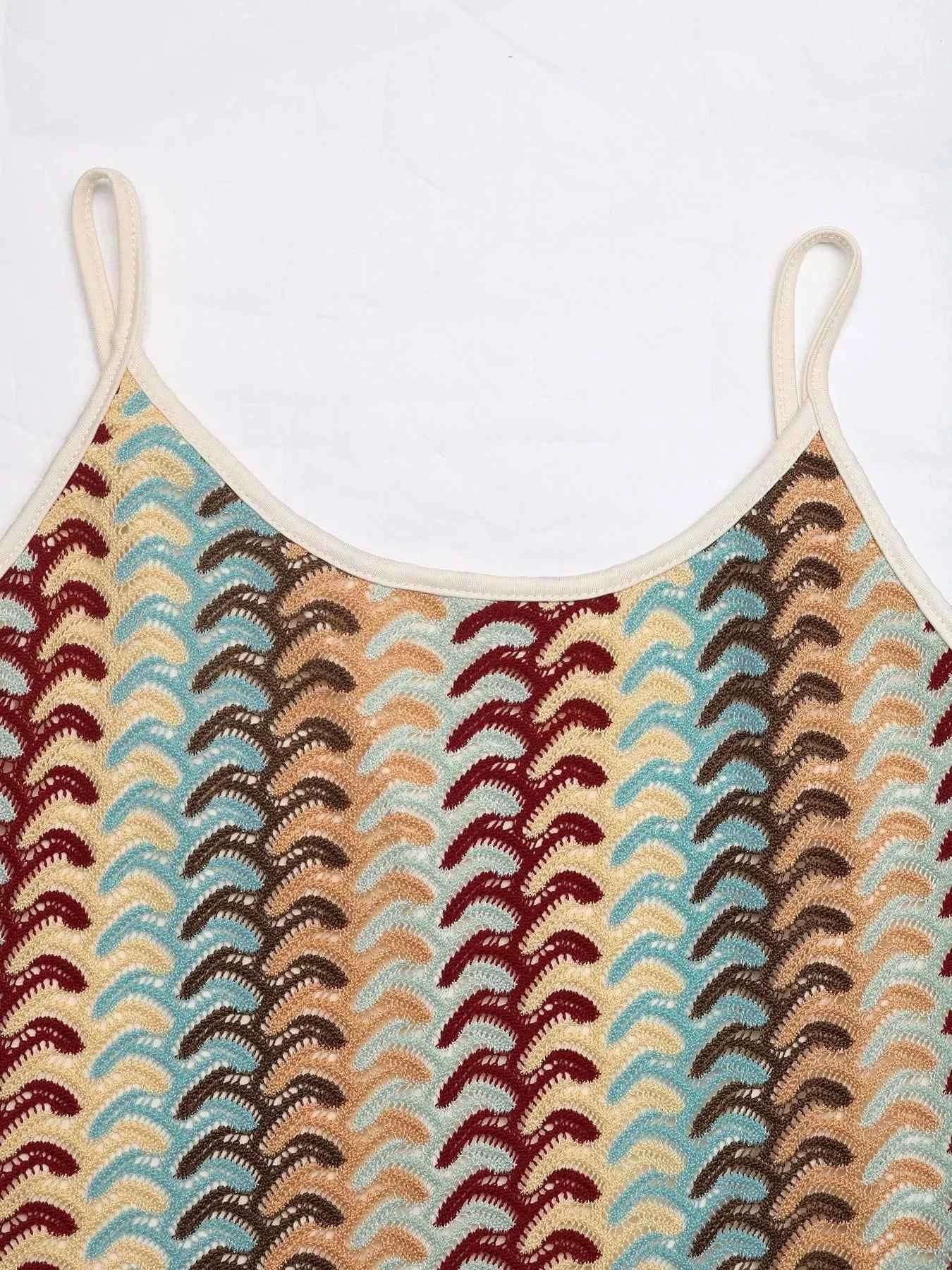 Striped Scoop Neck Bodycon Midi Dress