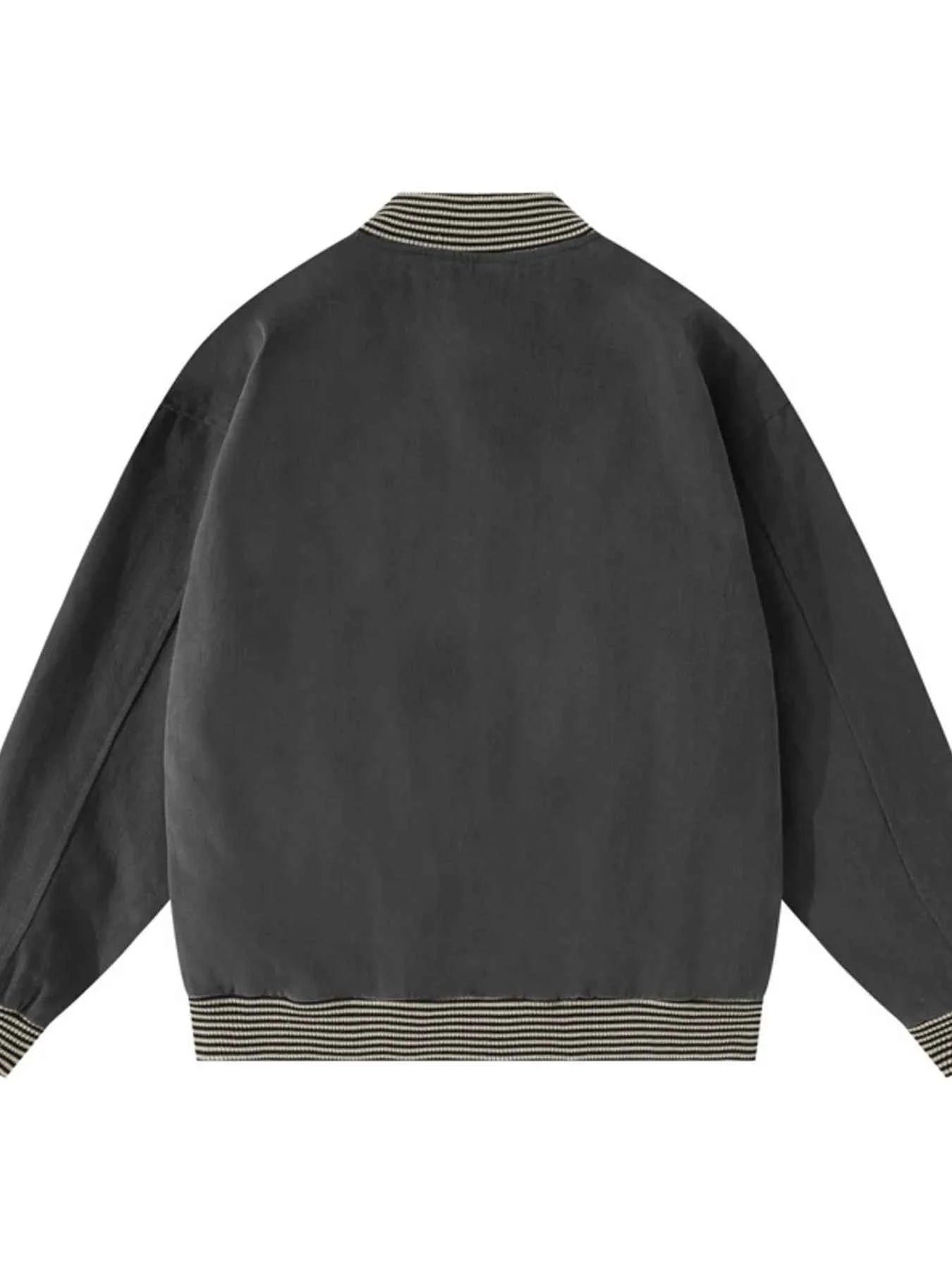 Men's Striped Hem Zip Up Jacket