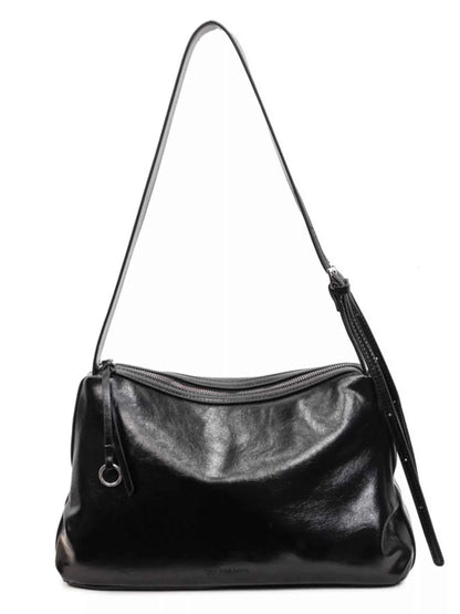 Sleek Faux Leather Hobo Shoulder Bag