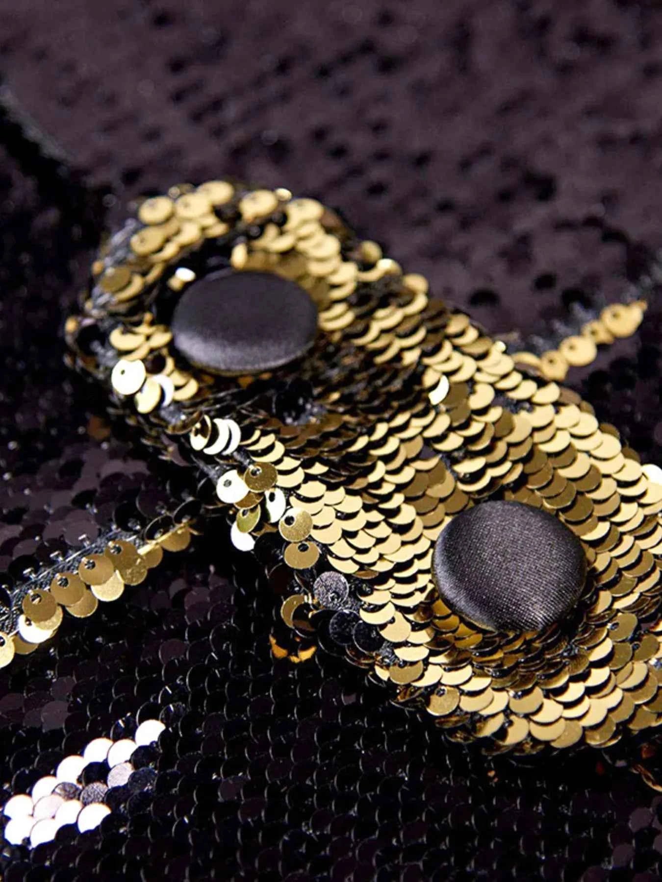 Men's Sequin Long Sleeve Tuxedo Blazer