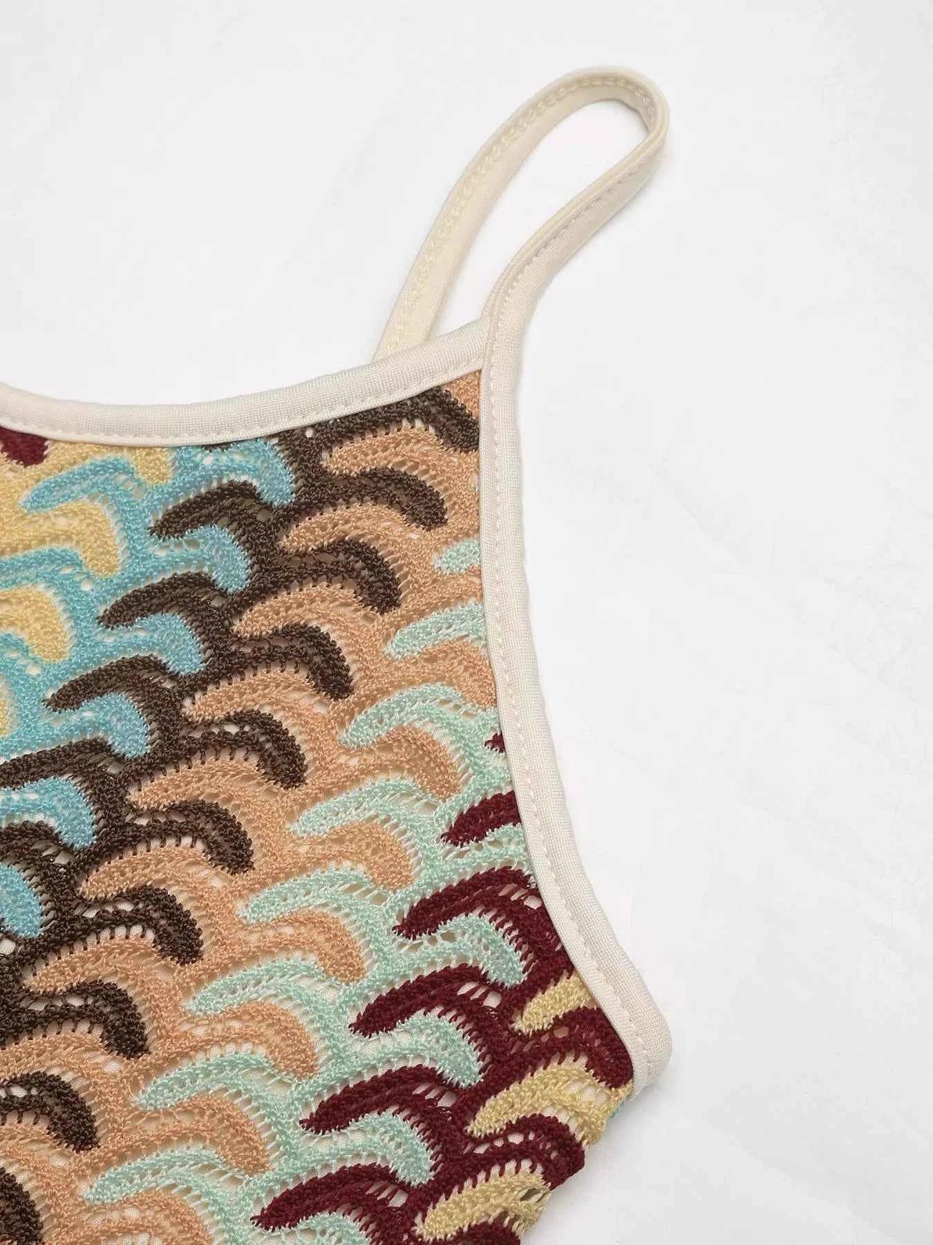 Striped Scoop Neck Bodycon Midi Dress