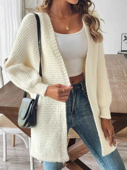 Open Front Drop Shoulder Cardigan