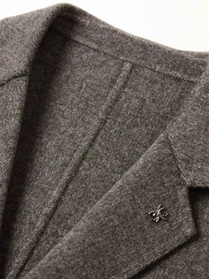 Men's Plus Size One Button Long Sleeve Blazer