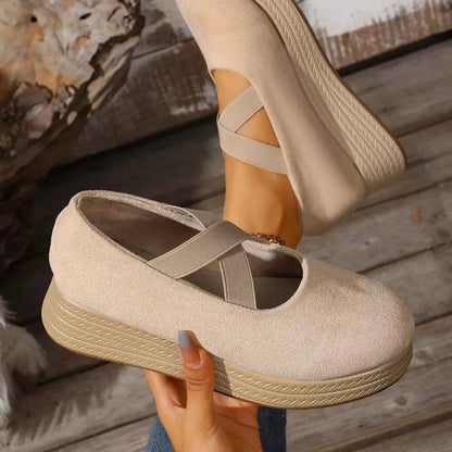 Crisscross Wedge Slip-Ons