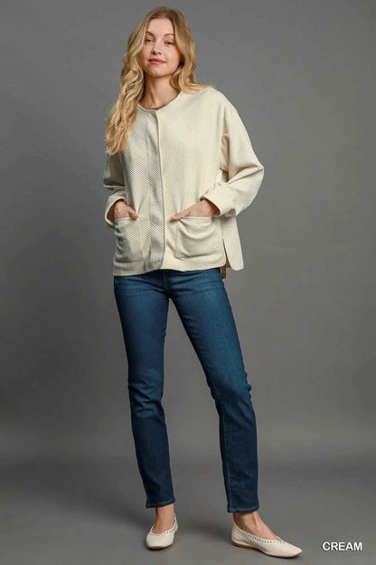 Umgee Textured Jacquard Jacket