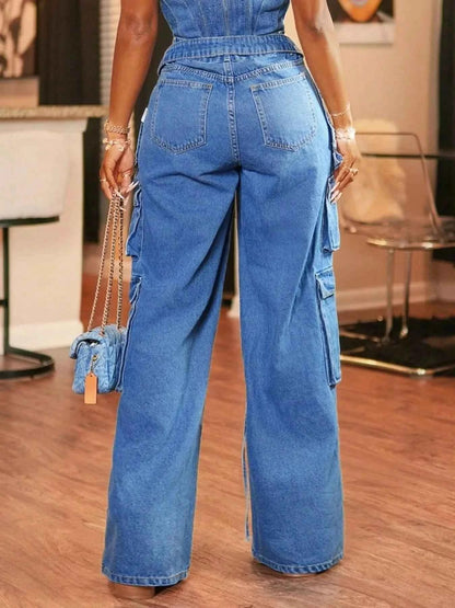 Wide Leg Cargo Jeans