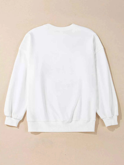 Halloween Pumpkin Patched Pattern Long Sleeve Sweatshirt