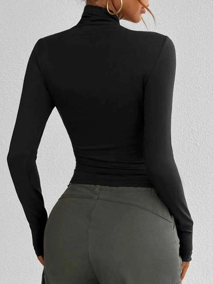 Devine Mock Neck Long Sleeve T-Shirt