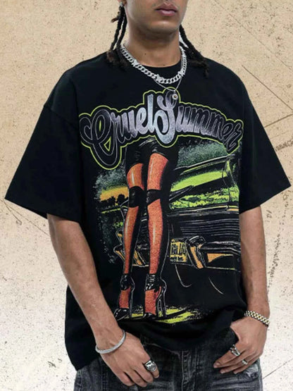 Men's Graphic Round Neck Short Sleeve T-Shirt