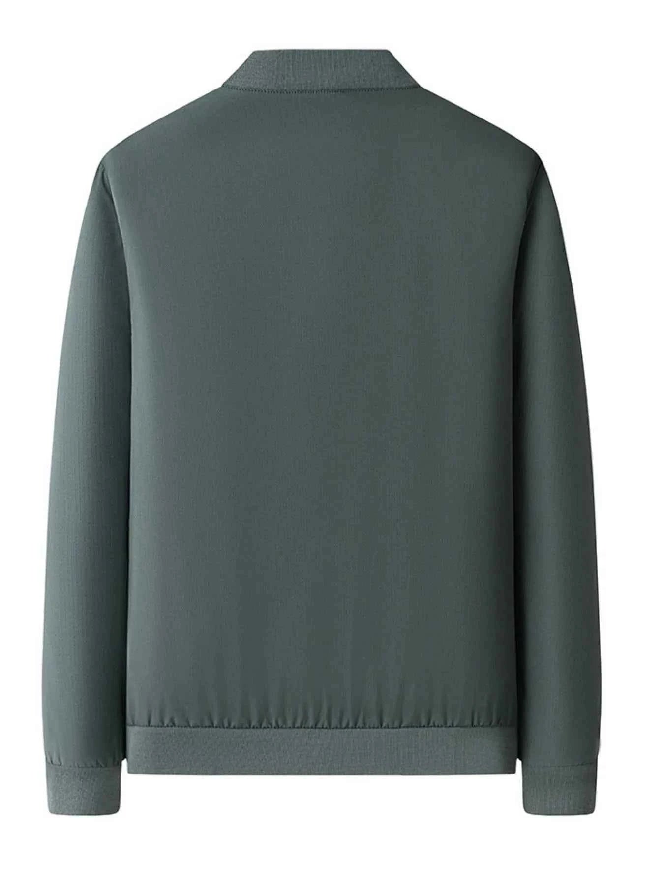 Men's Plus Size Zip-Up Bomber Jacket with Pockets