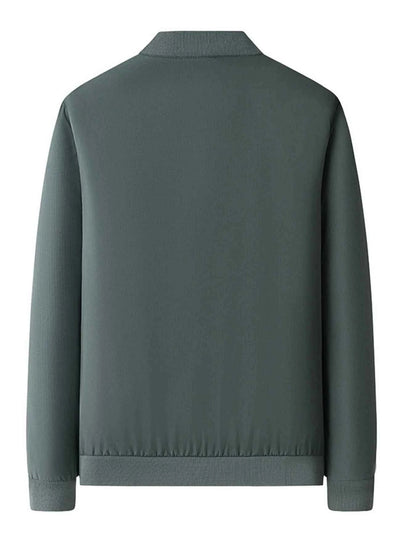 Men's Plus Size Zip-Up Bomber Jacket with Pockets