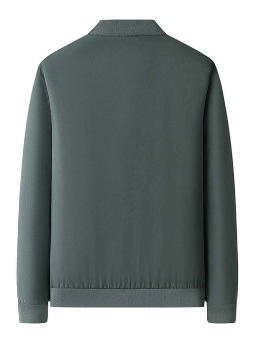 Men's Plus Size Zip-Up Bomber Jacket with Pockets