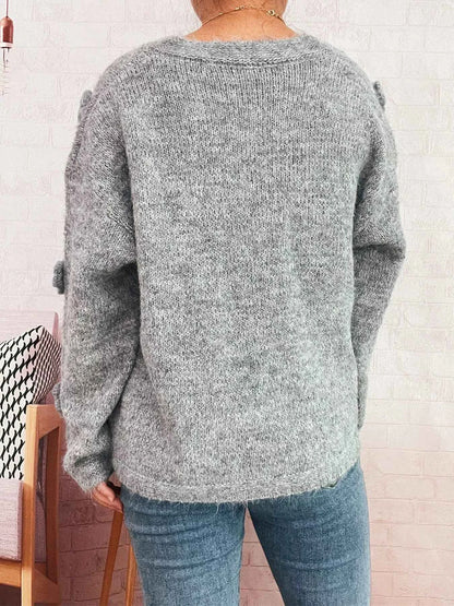 Flower Button-Up Cardigan