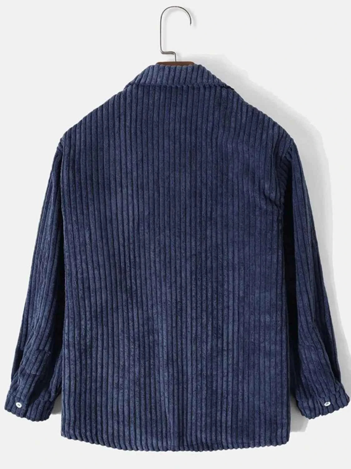 Men's Full Size Corduroy Button Up Long Sleeve Jacket Plus Size