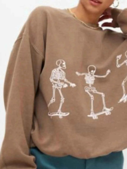 Skeleton Graphic Oversized Sweatshirt