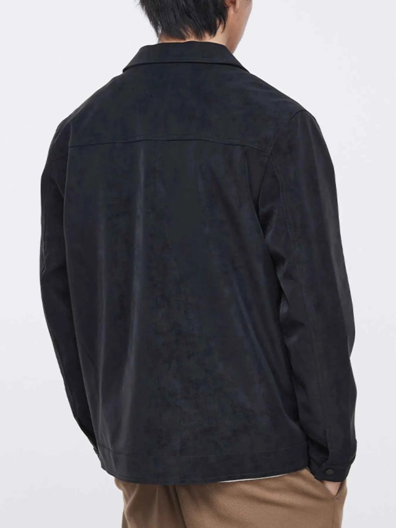 Men's Plus Size Button Up Long Sleeve Jacket