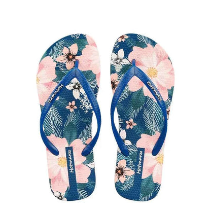 Floral Print Summer Toe Post Slippers