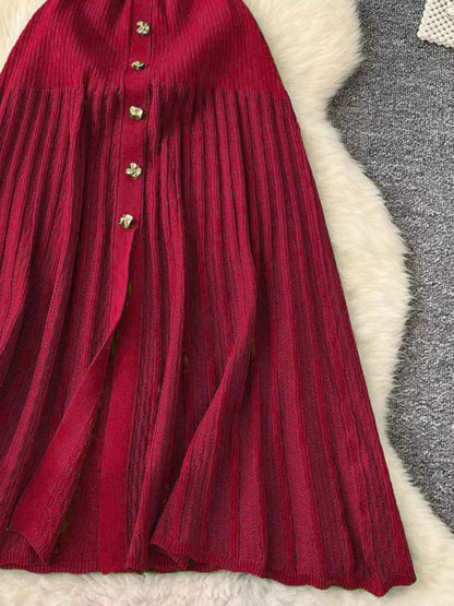 Button Front Short Sleeve Knit Dress
