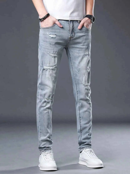 Men's Distressed Slim Fit Jeans