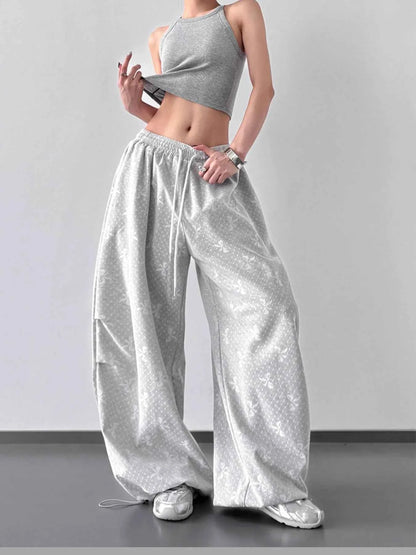 Wide Leg Casual Drawstring Pants